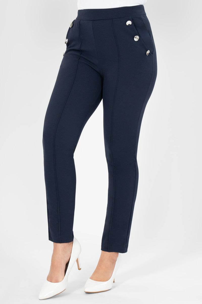 Pantalón liso con botones - Santory Ropa  (7400770666563)