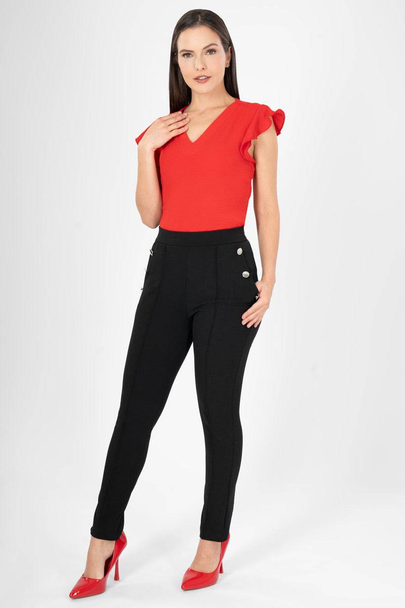 Pantalón liso con botones - Santory Ropa  (7400770666563)