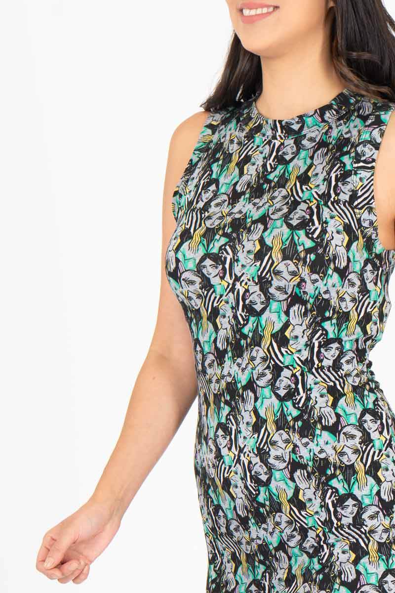 Vestido estampado sin mangas - Santory Ropa  (7463730315331)