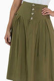 Falda maxi lisa con botones y tablones