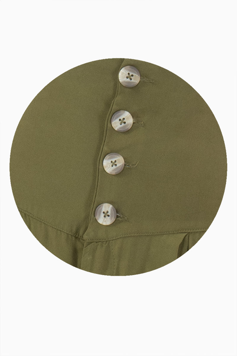 Falda maxi lisa con botones y tablones