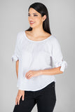 Blusa lisa con amarre en puños (7285196193859)