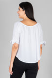 Blusa lisa con amarre en puños (7285196193859)