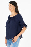 Blusa lisa con amarre en puños (7285196193859)