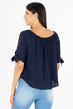 Blusa lisa con amarre en puños (7285196193859)