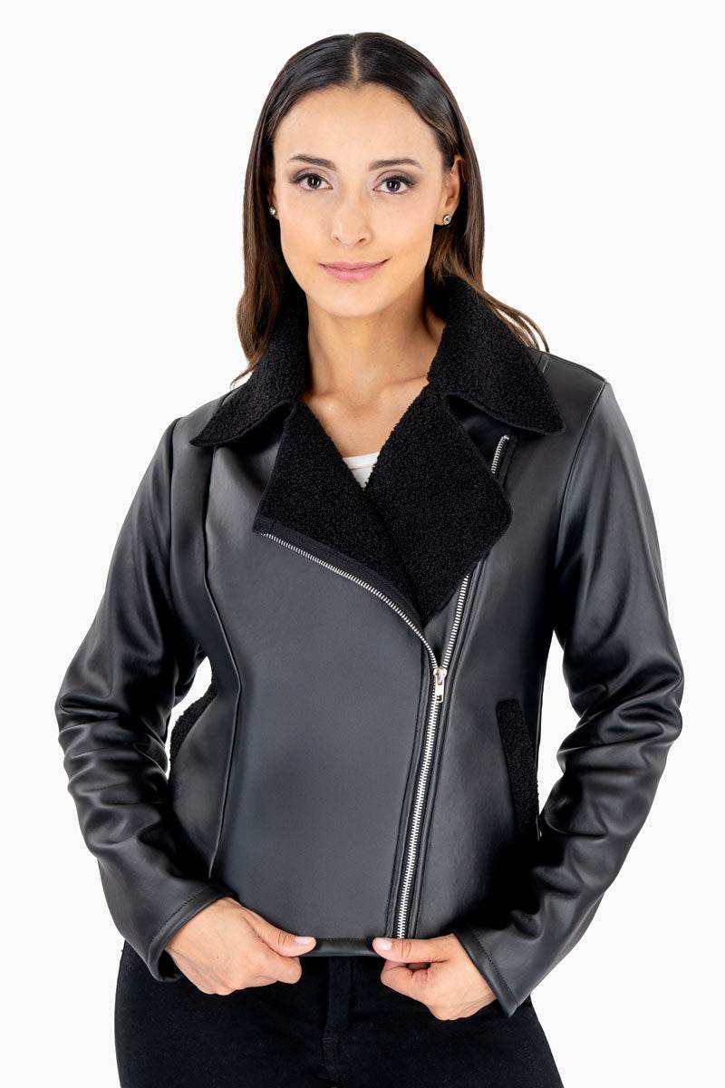 Chamarra con cuello aborregado - Santory Ropa  (7467880513603)