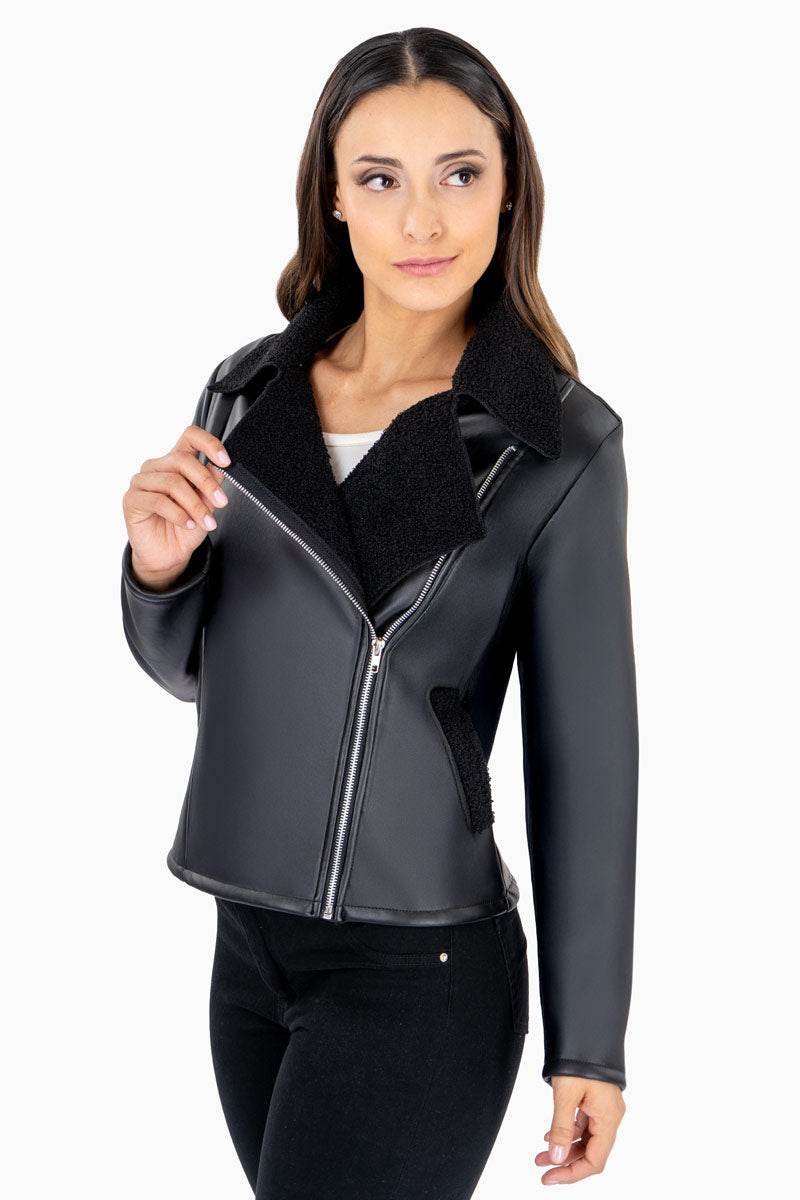 Chamarra con cuello aborregado - Santory Ropa  (7467880513603)