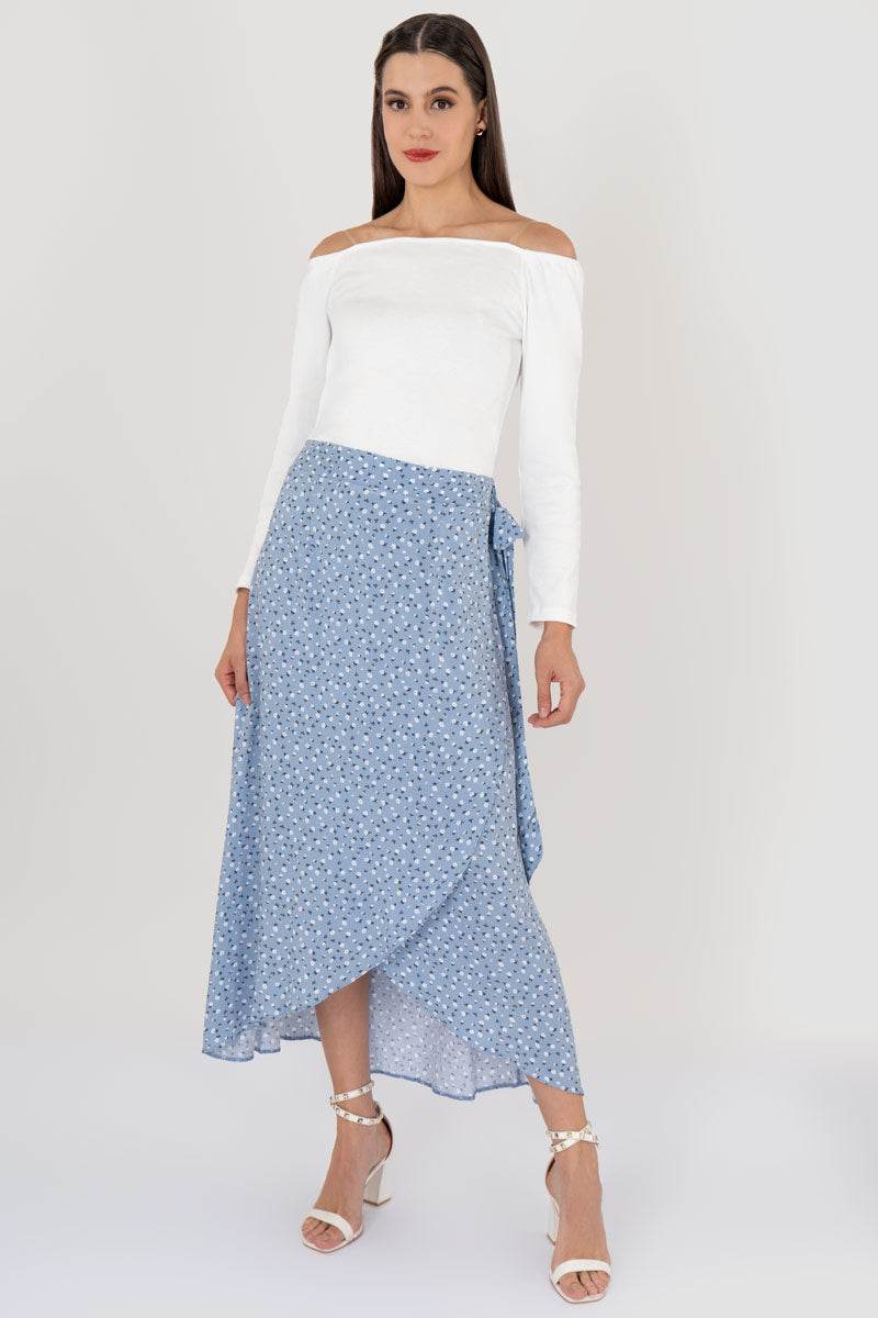 Falda envolvente con amarre - Santory Ropa  (7467150606403)