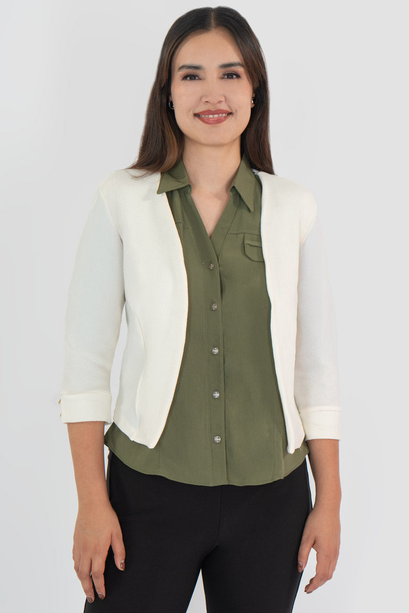 Saco liso con mangas 3/4