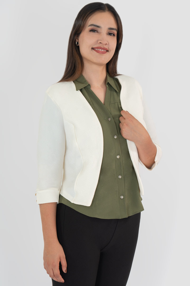 Saco liso con mangas 3/4