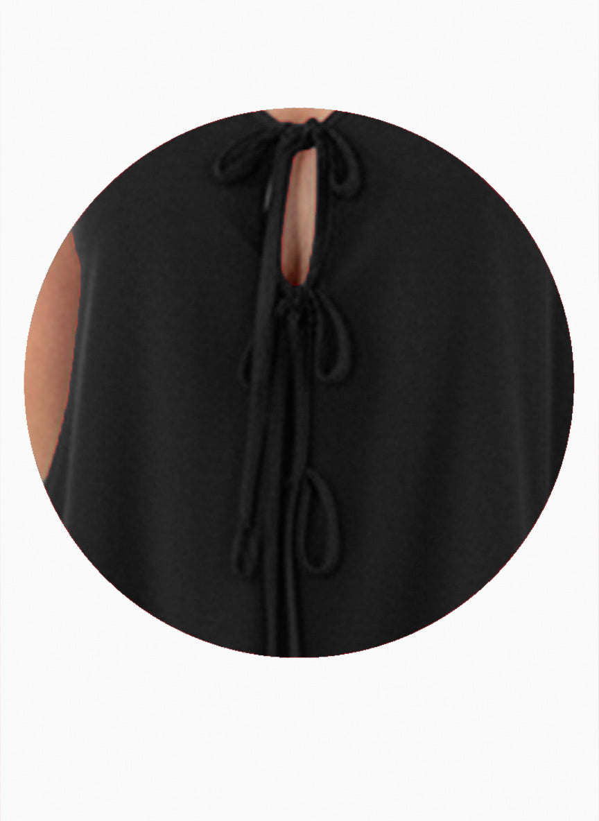 Conjunto blusa con amarre y pantalón pierna ancha