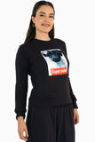 Sudadera básica con estampado "super cute"