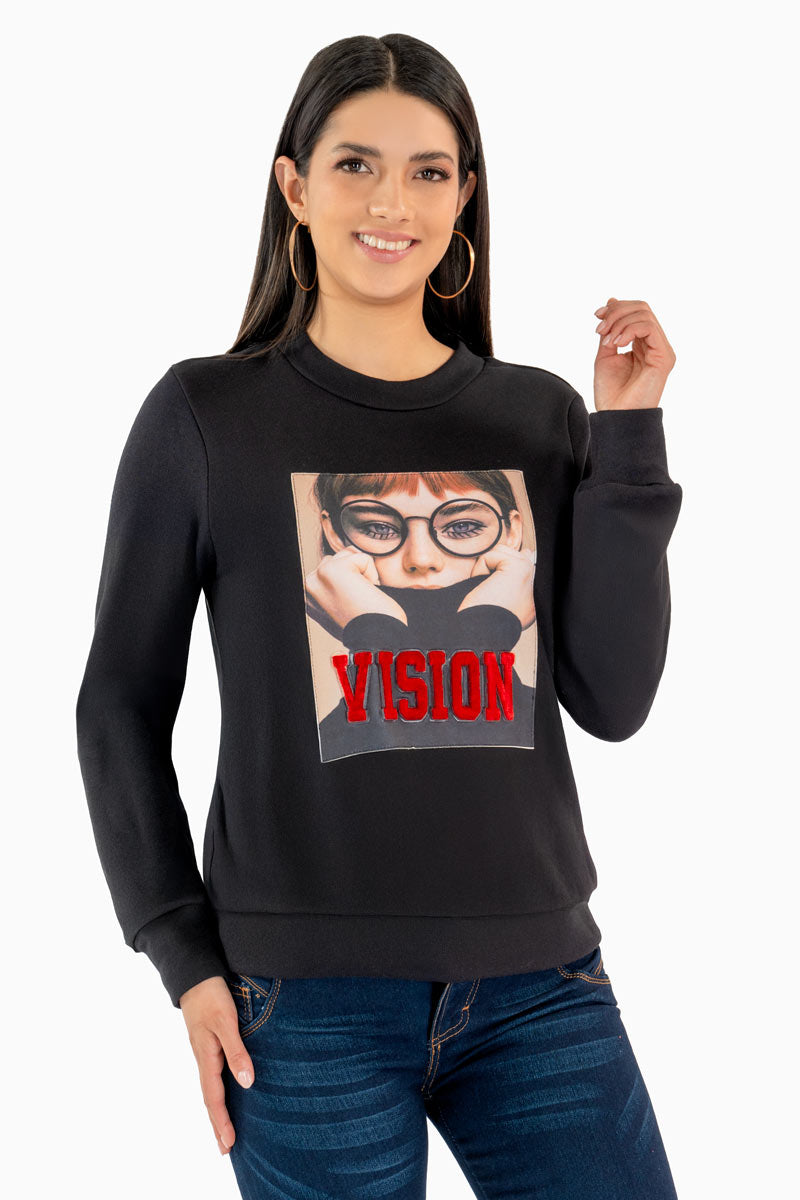 Sudadera básica con estampado