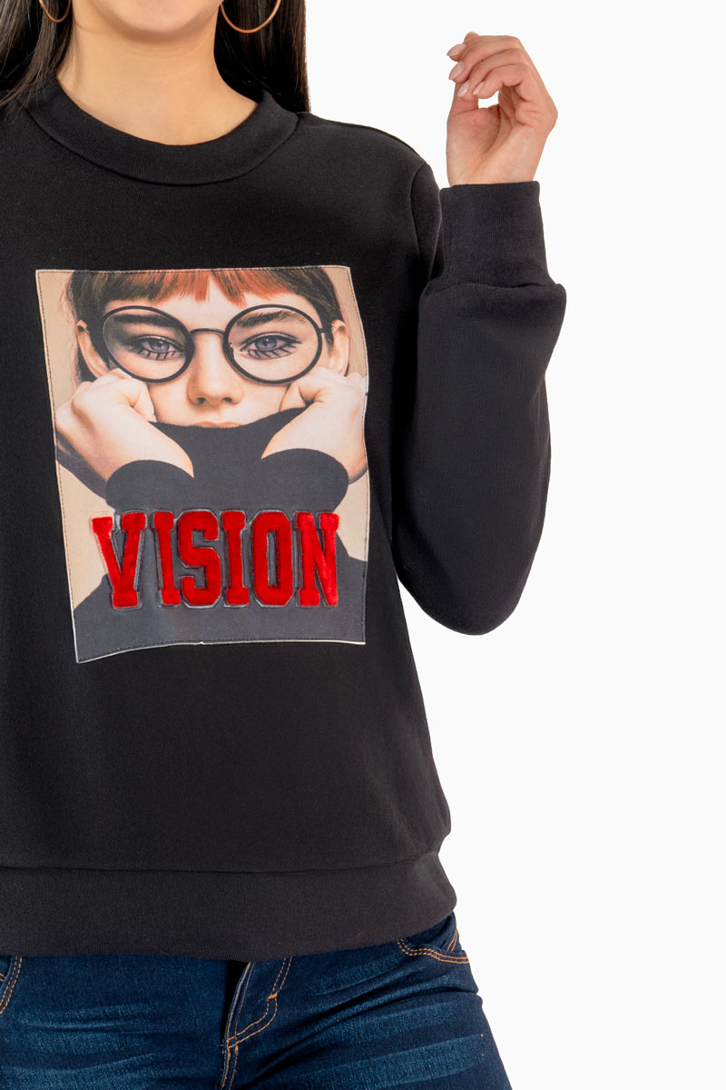 Sudadera básica con estampado