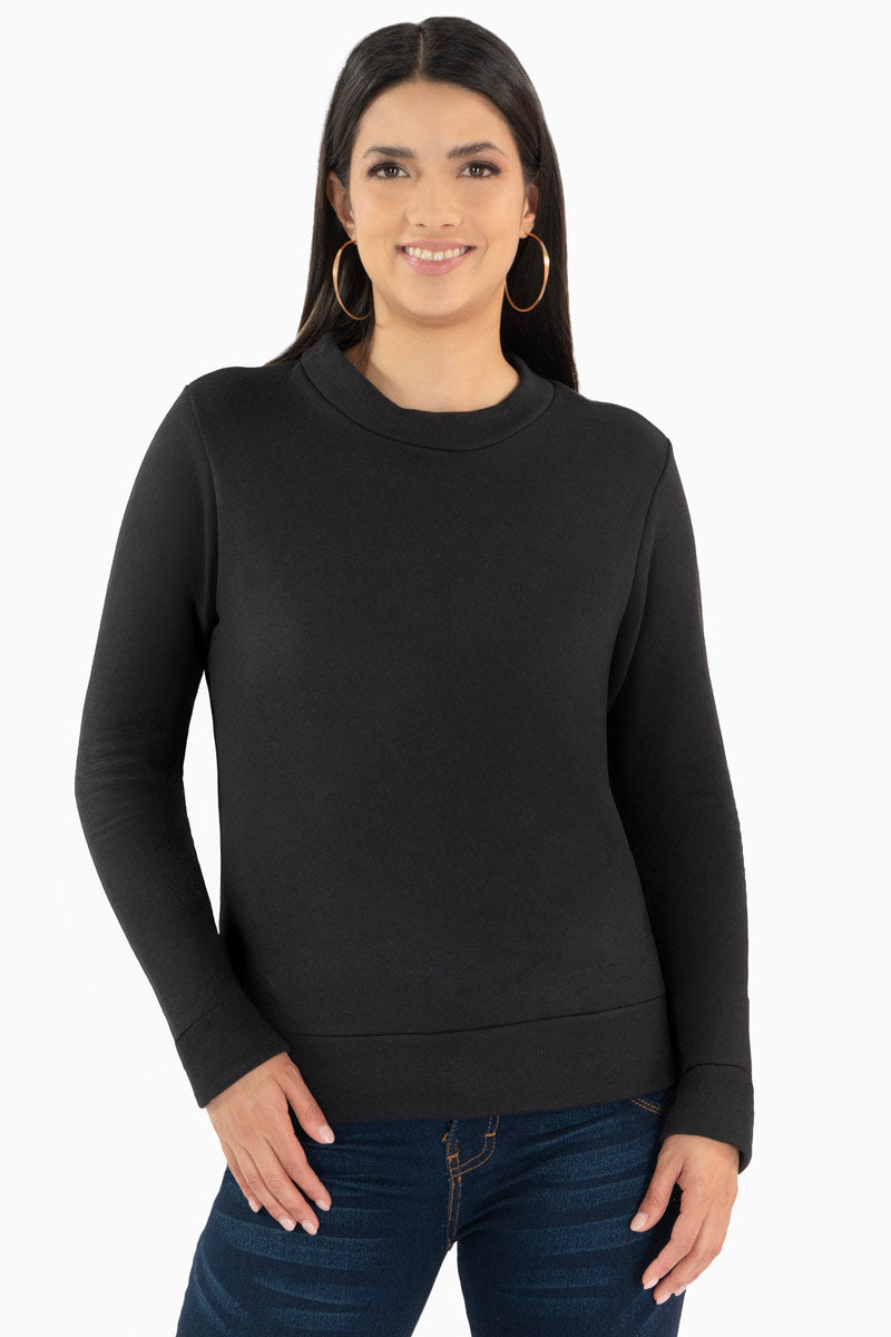 Sudadera básica con escote redondo