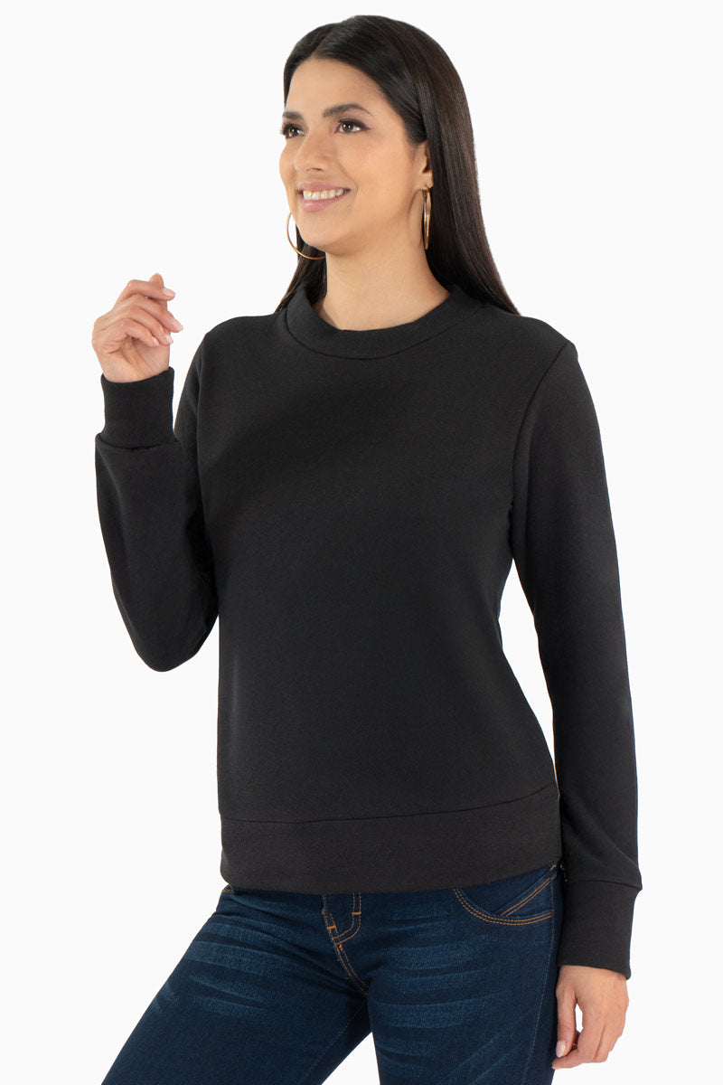Sudadera básica con escote redondo