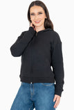 Sudadera lisa con capucha y cierre