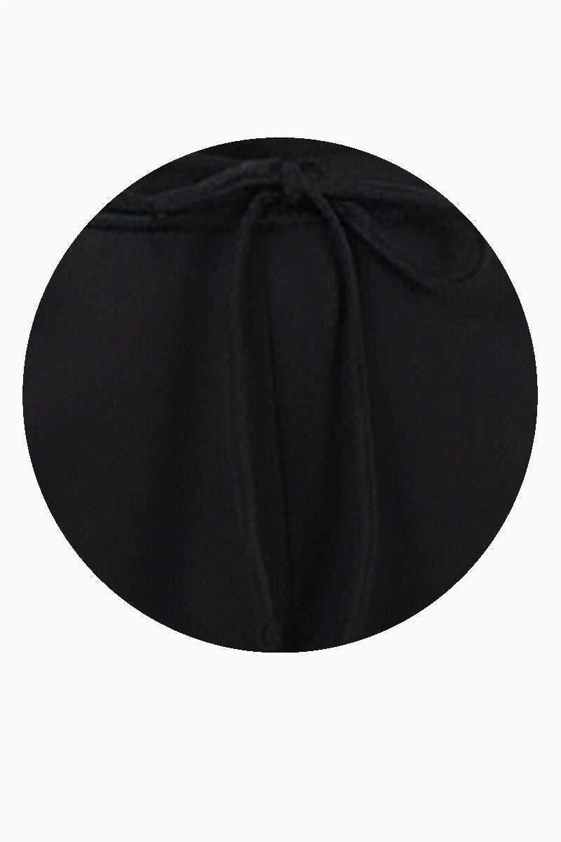 Short negro casual para mujer con cintura ajustable