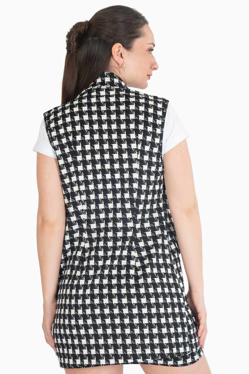 Conjunto de chaleco y falda pata de gallo