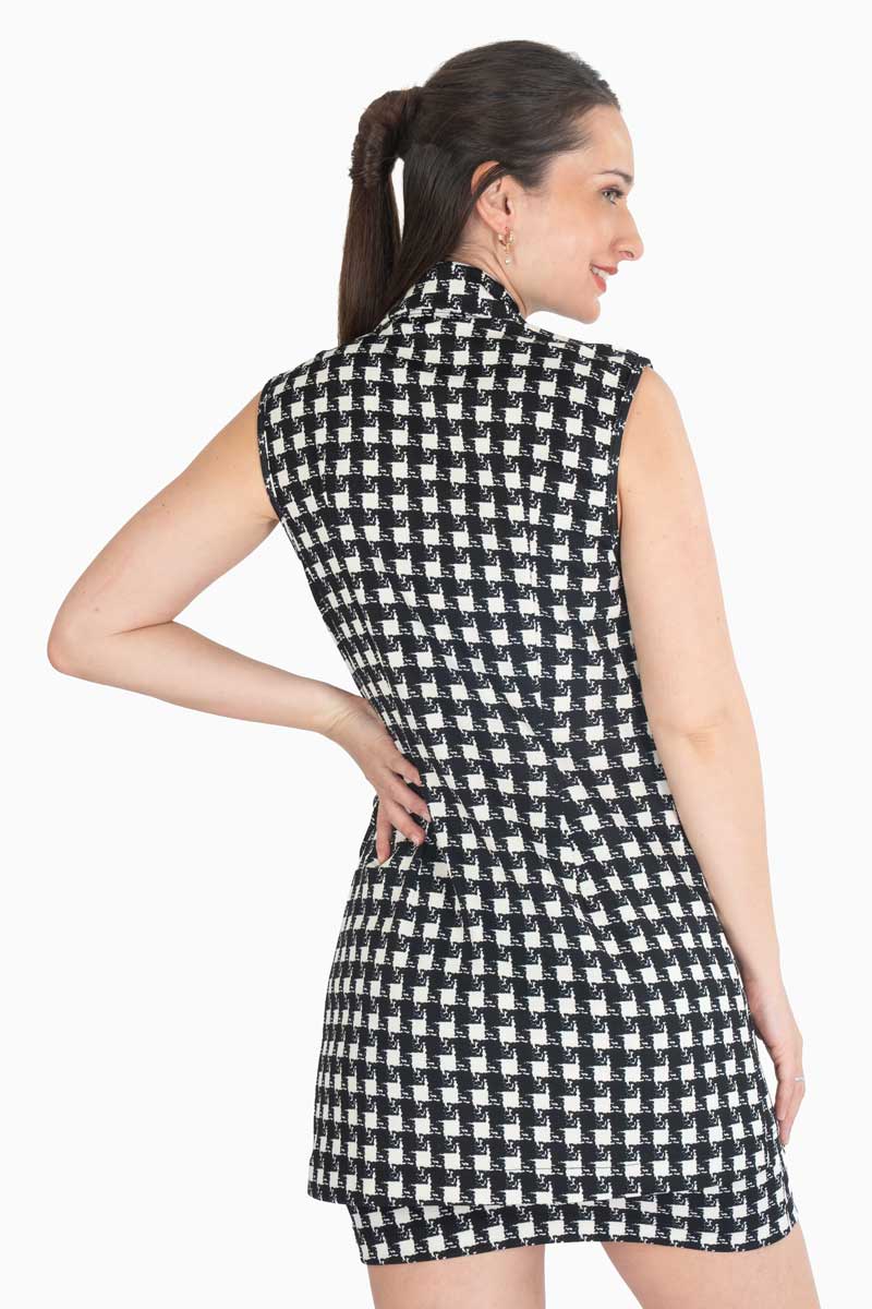 Conjunto de chaleco y falda pata de gallo