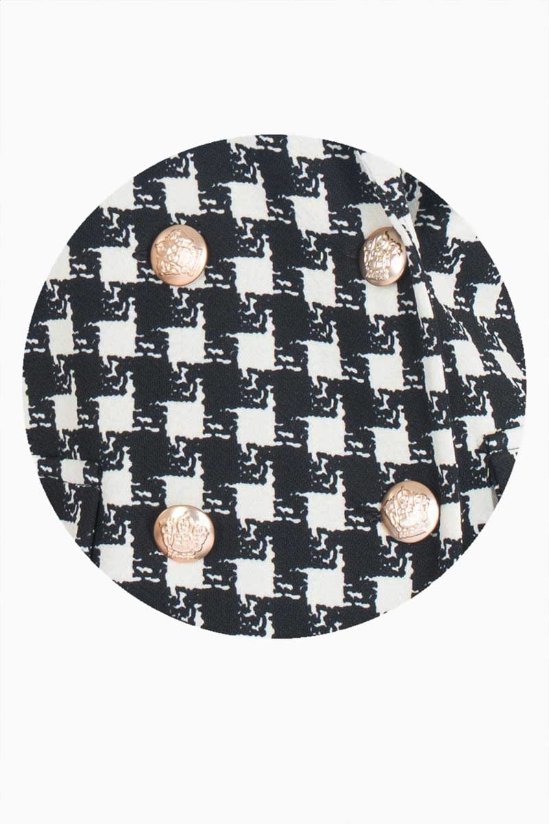 Conjunto de chaleco y falda pata de gallo