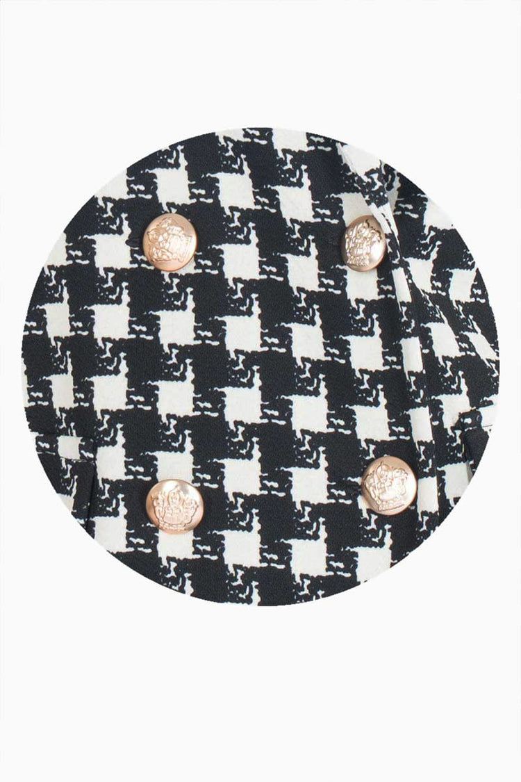 Conjunto de chaleco y falda pata de gallo
