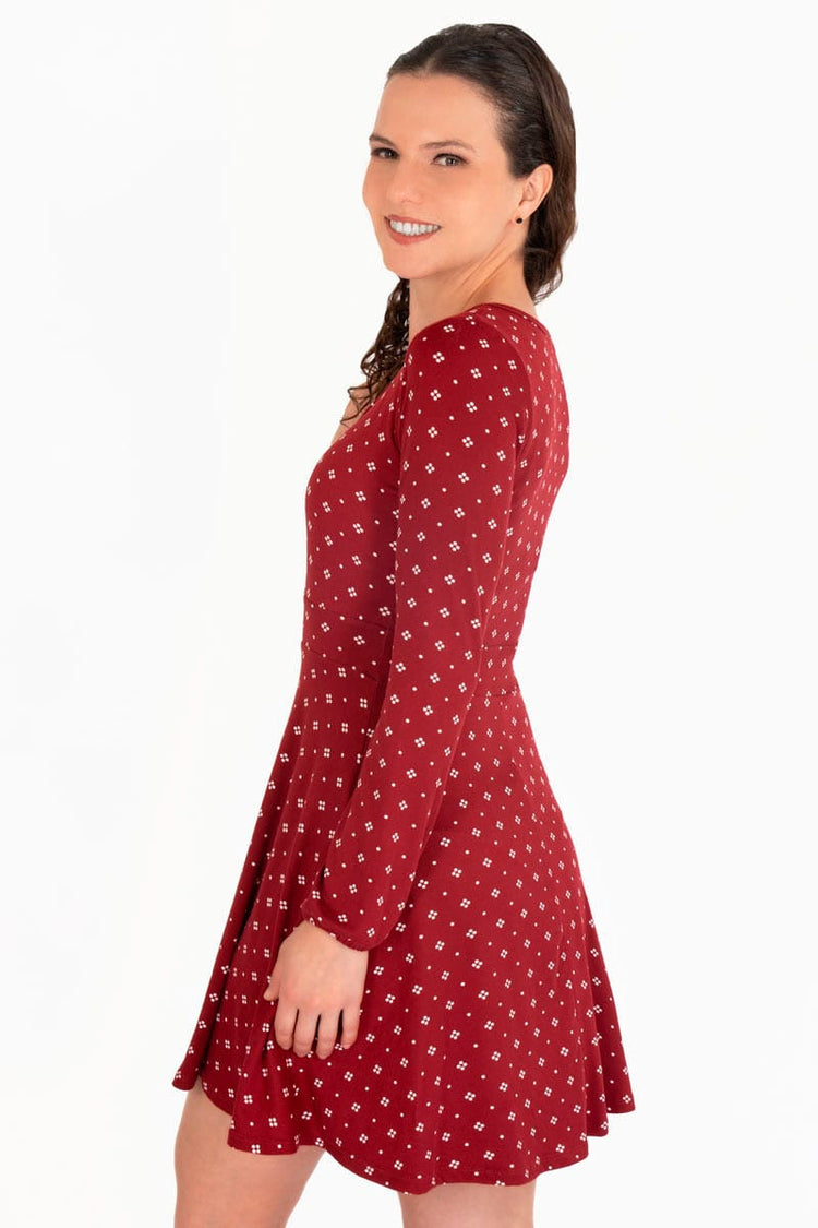 Vestido manga larga escote con cruce