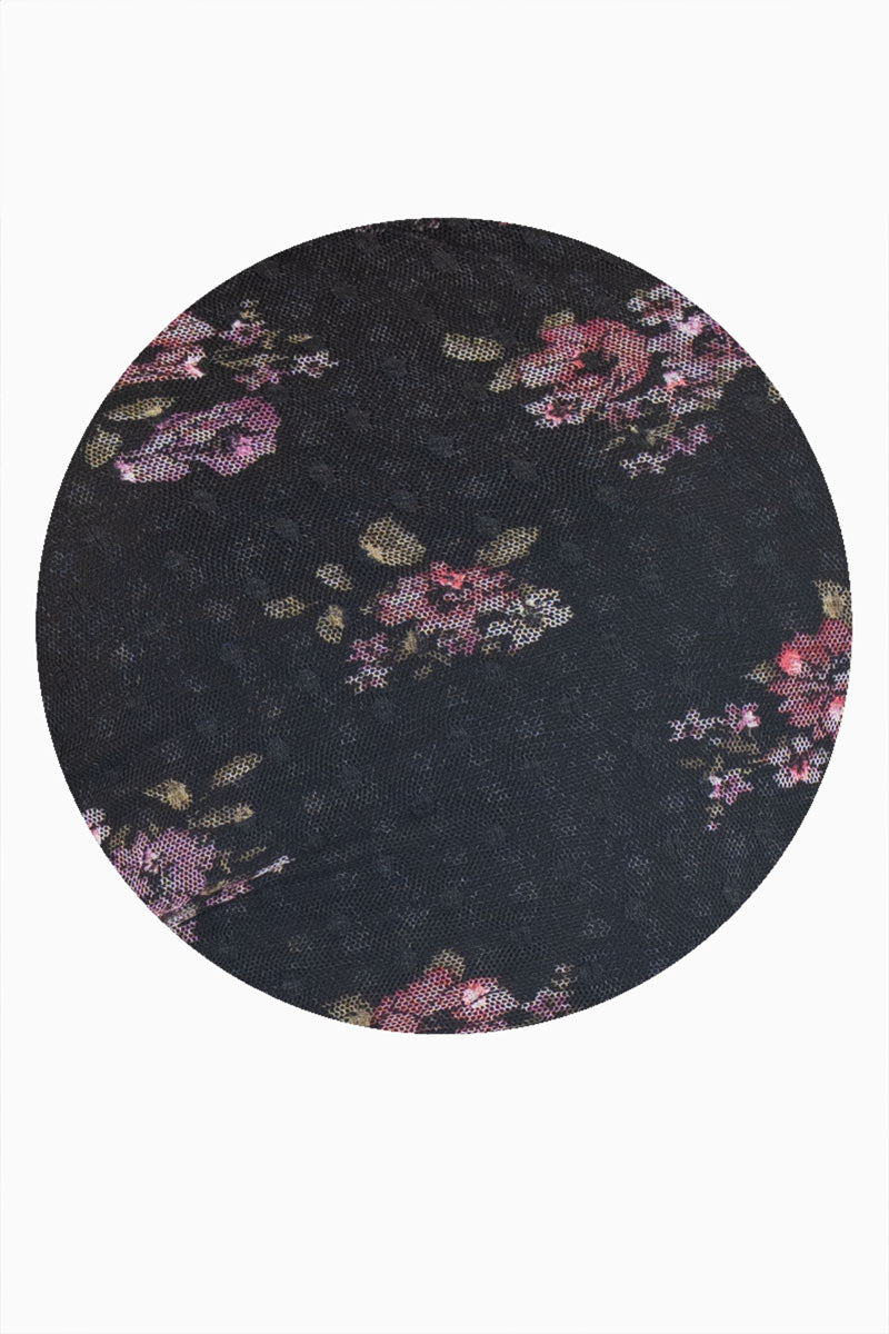 Vestido strapless con estampado de flores
