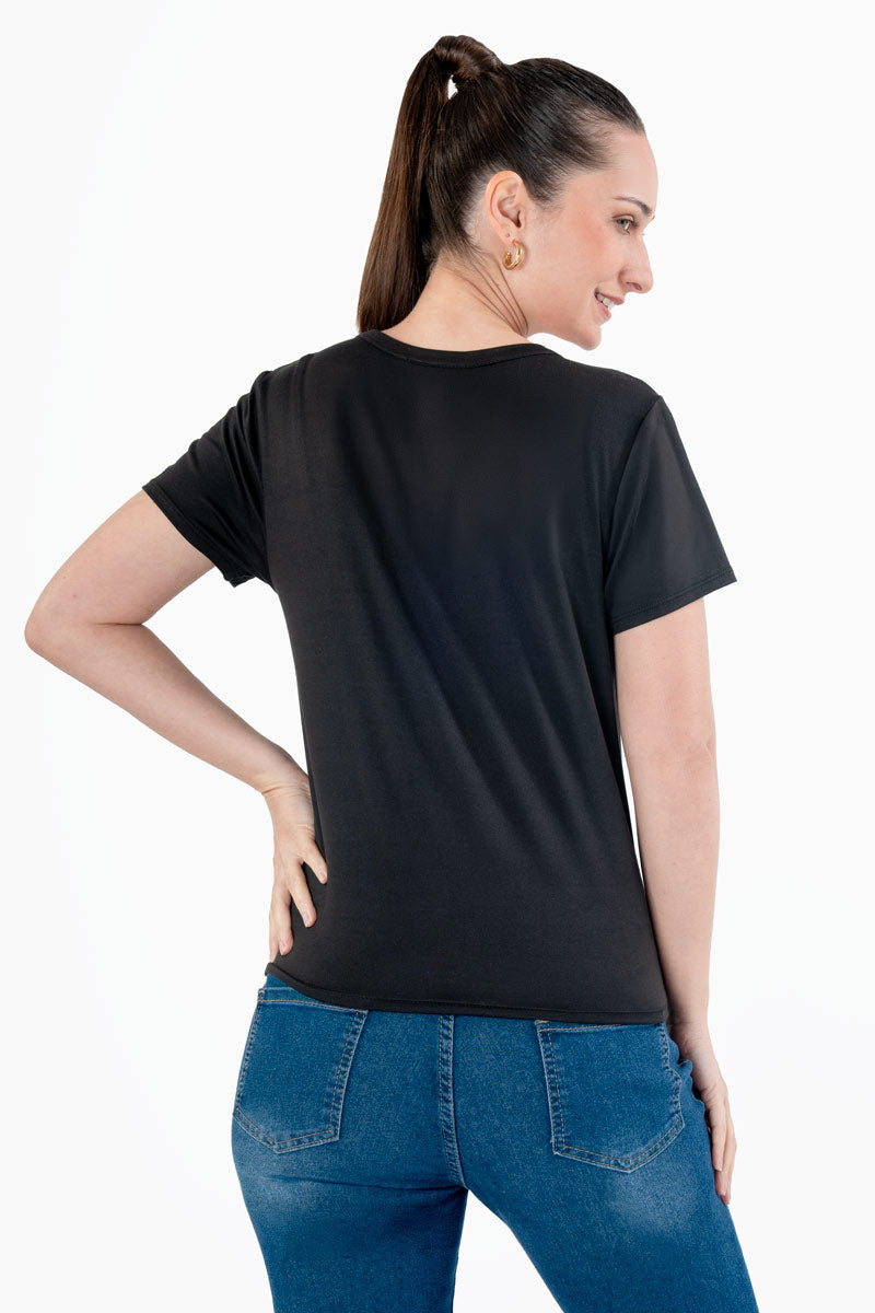 Playera manga corta estampado mundial