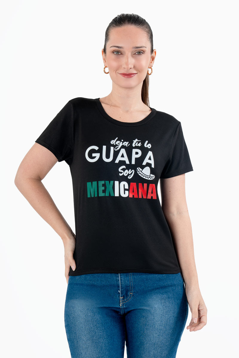 Playera manga corta estampado mundial