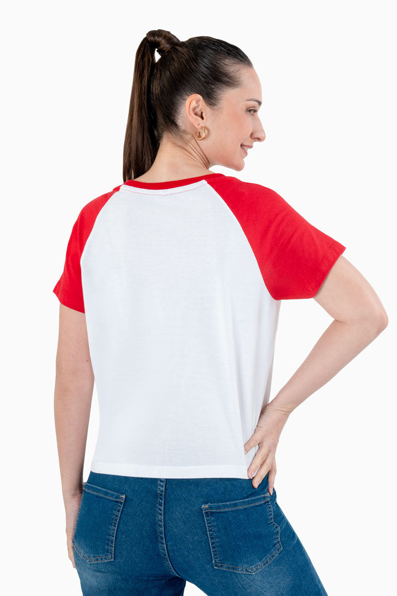 Playera ranglan estampado mundial
