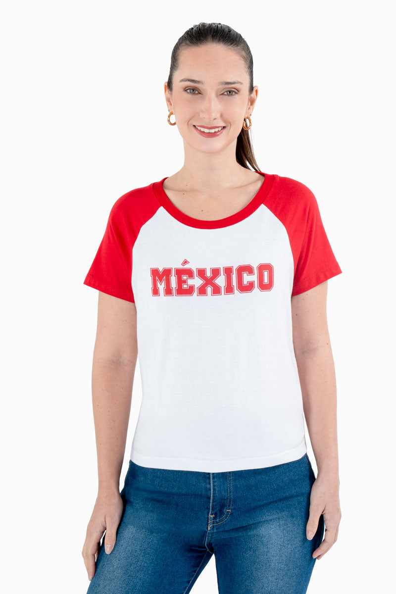 Playera ranglan estampado mundial