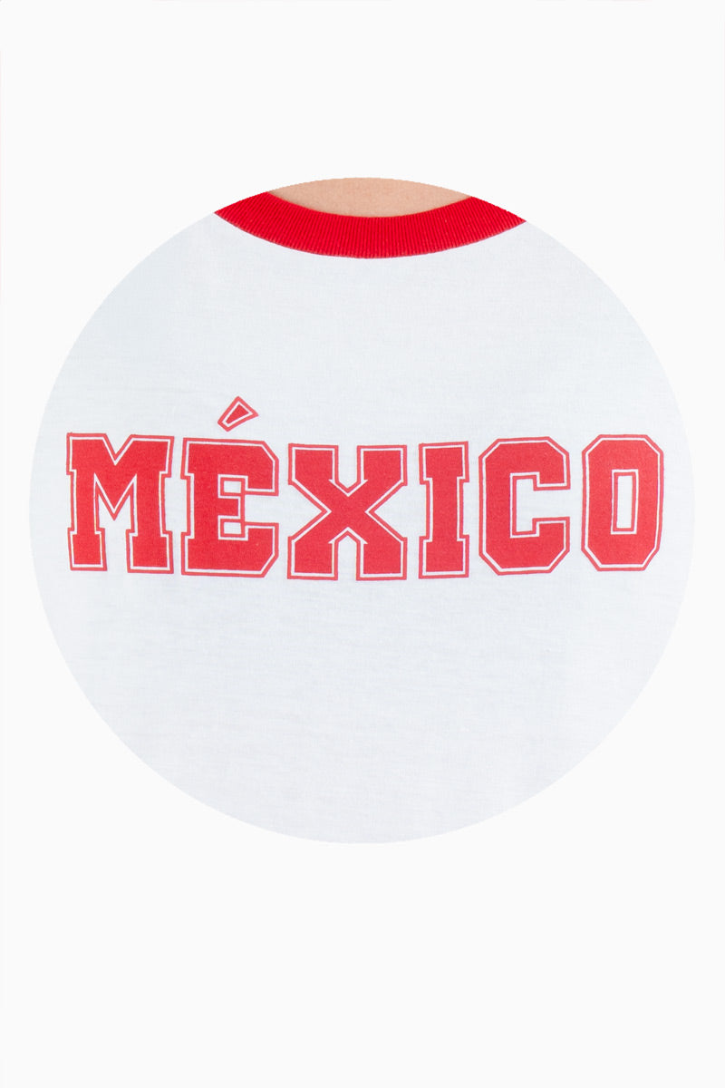 Playera ranglan estampado mundial