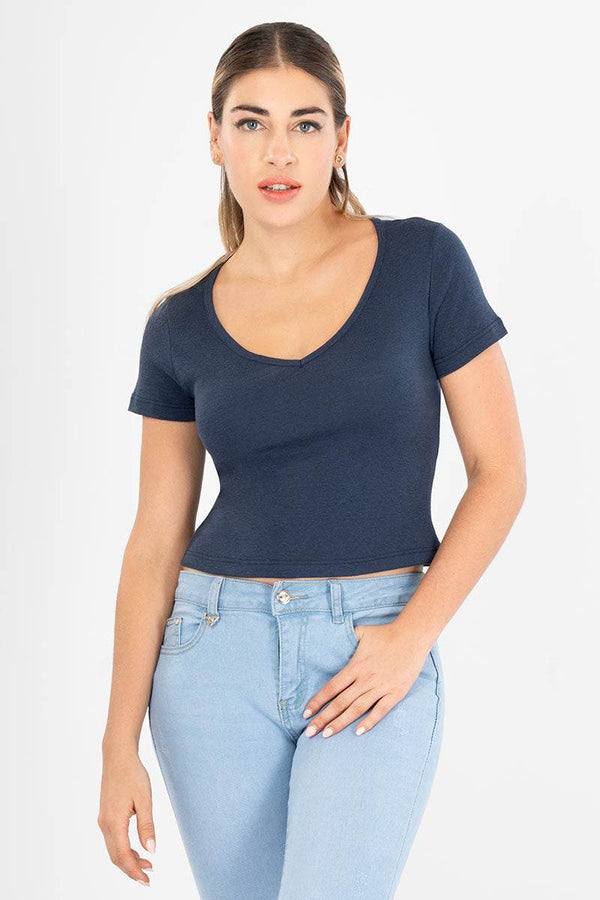Playera lisa cuello v - Santory Ropa  (7260905996355)
