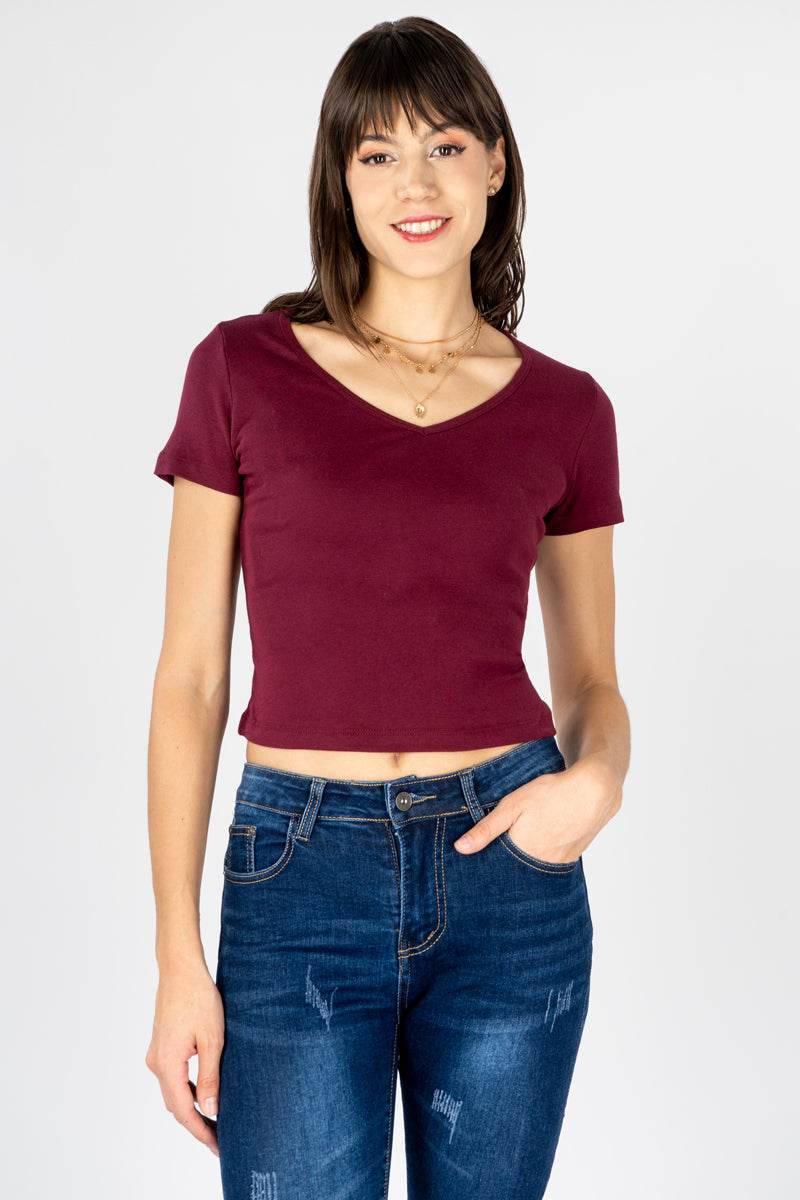 Playera lisa cuello v - Santory Ropa  (7260905996355)