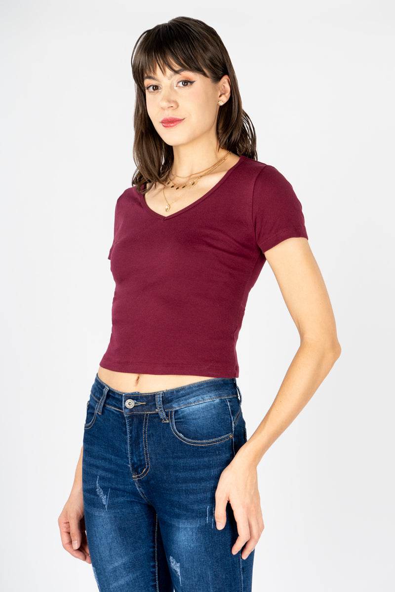 Playera lisa cuello v - Santory Ropa  (7260905996355)