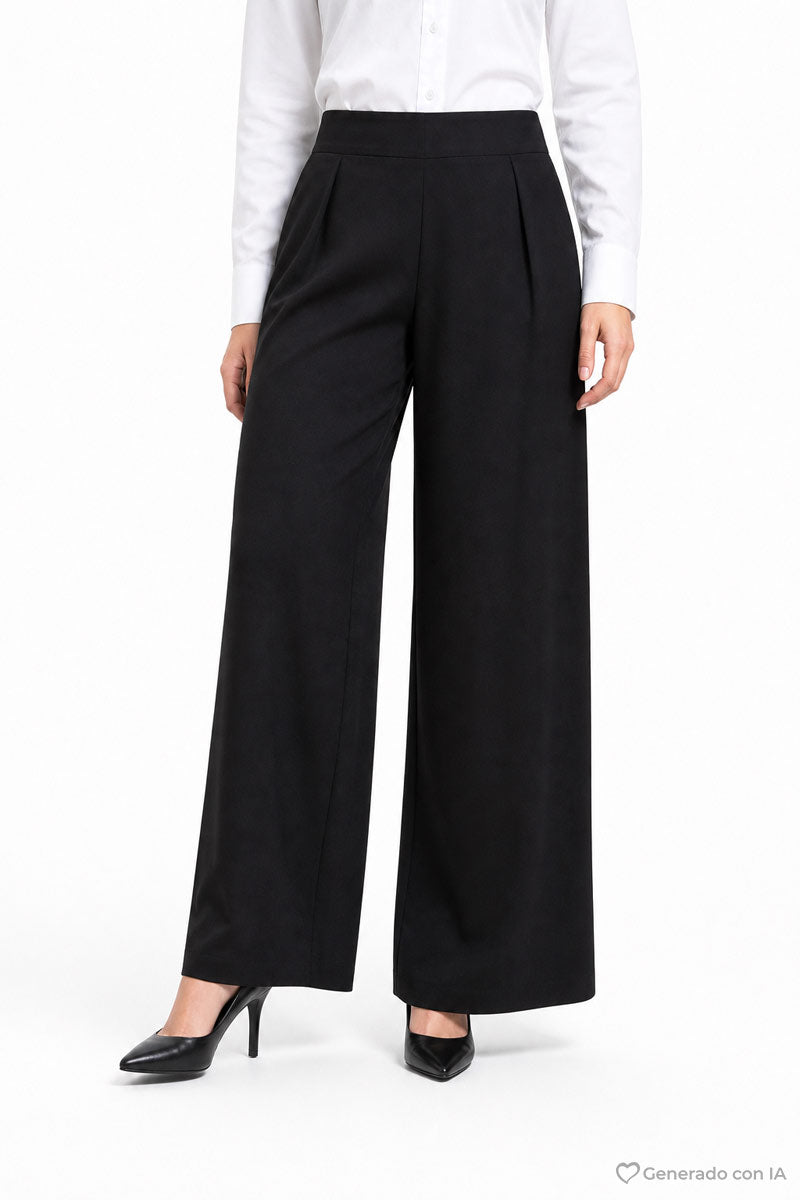 Pantalón ancho con elástico en cintura