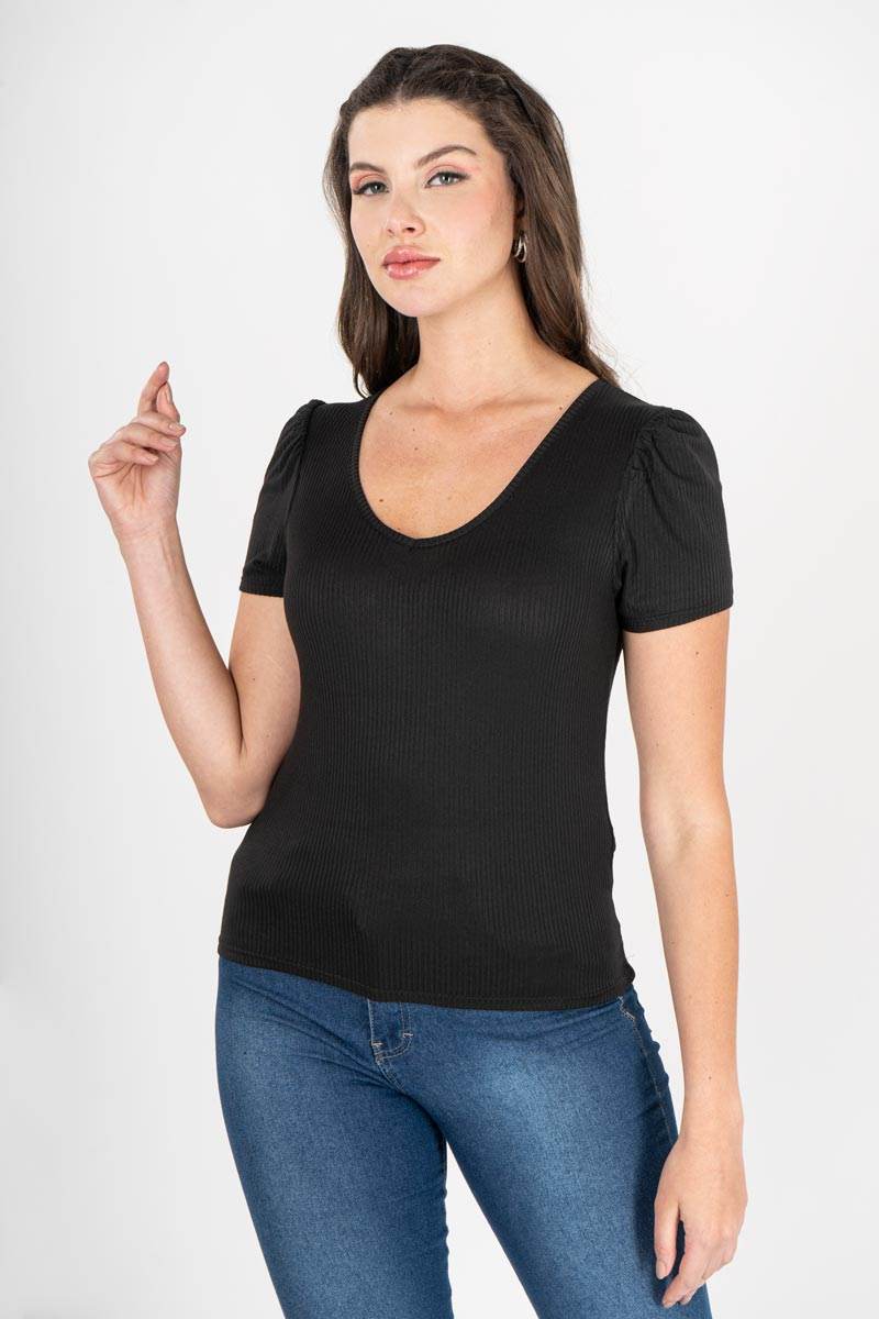 Blusa con mangas abullonadas - Santory Ropa  (7040473071683)