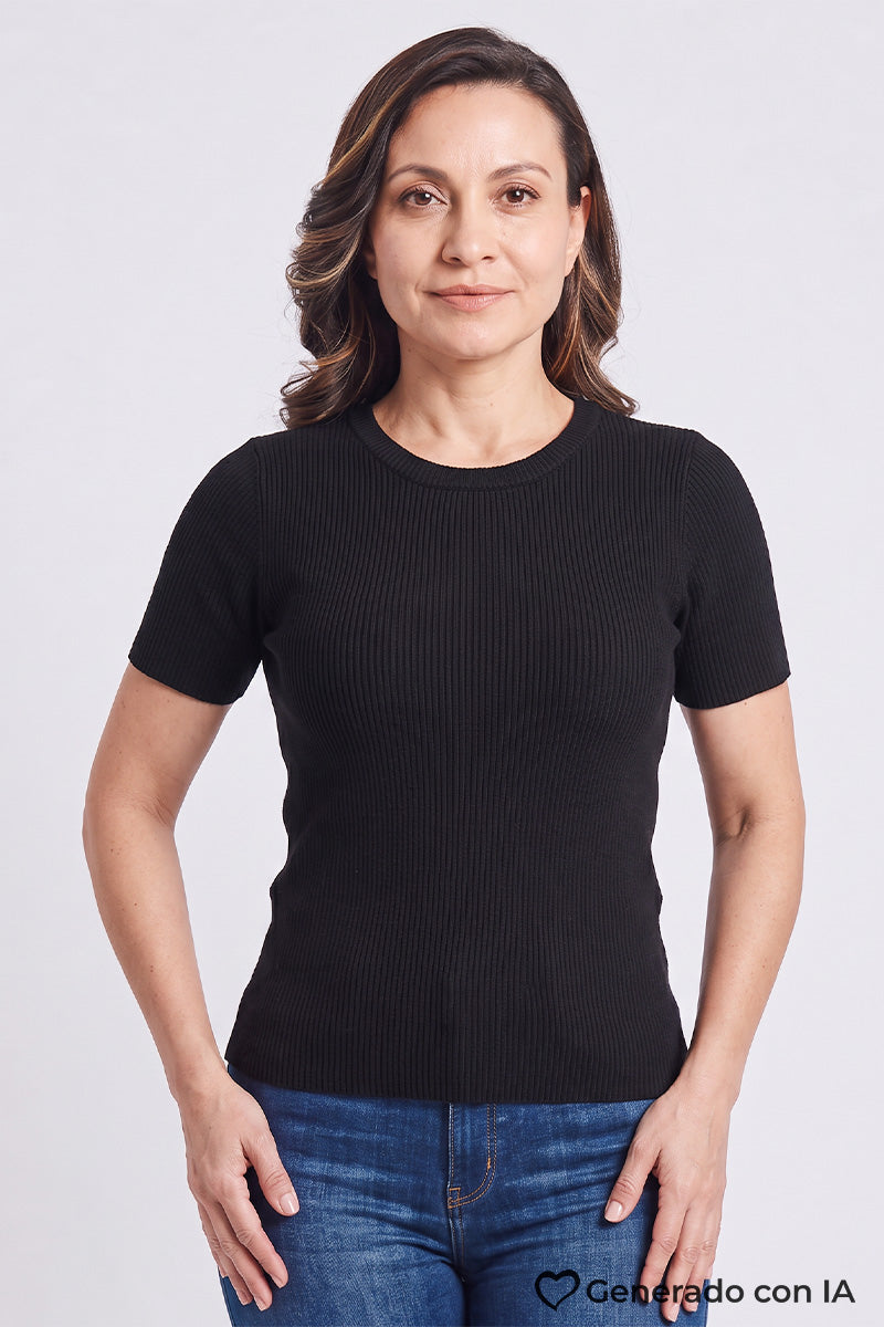 Blusa tejida manga corta