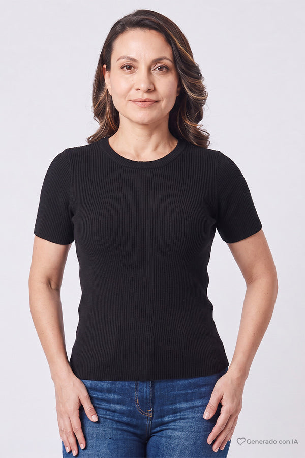 Blusa tejida manga corta