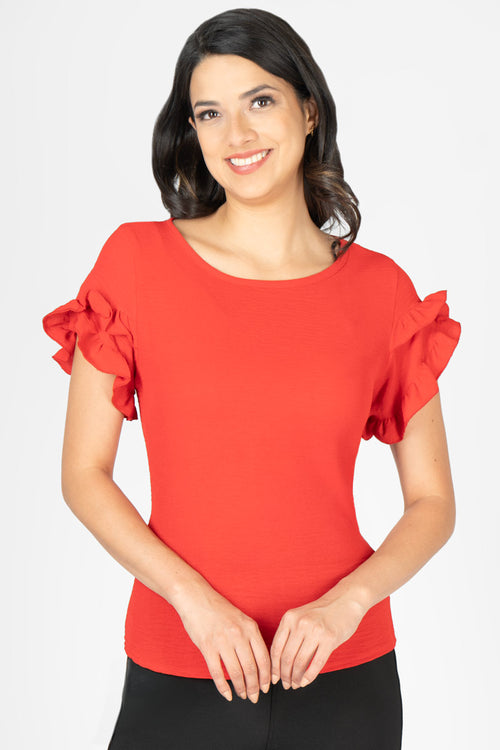 Blusa con olán en manga