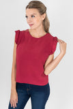 Blusa con holanes en mangas