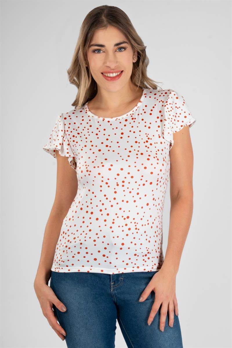 Playera con olán en manga - Santory Ropa  (7417450266691)
