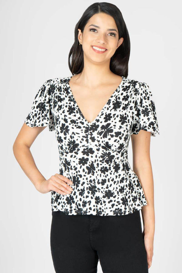 Blusa floral con botones - Santory Ropa  (7425034747971)