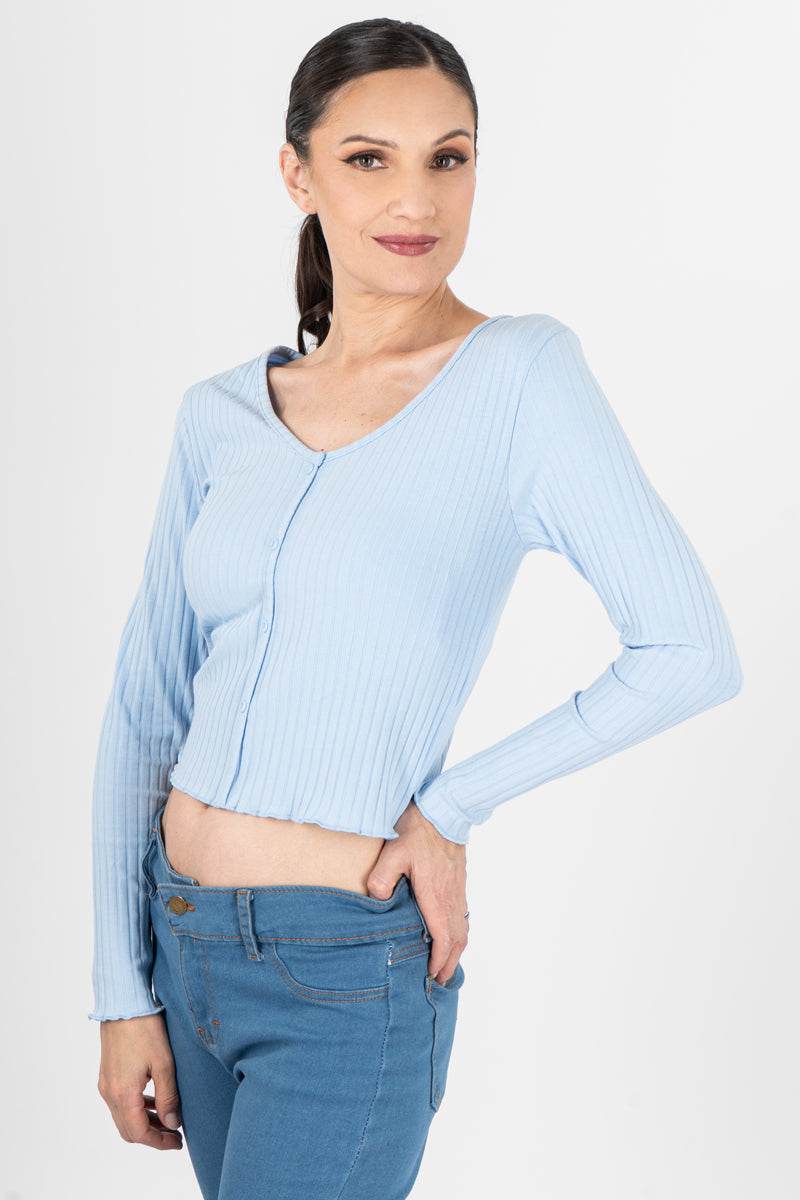 Playera manga larga escote v - Santory Ropa  (7174665863235)