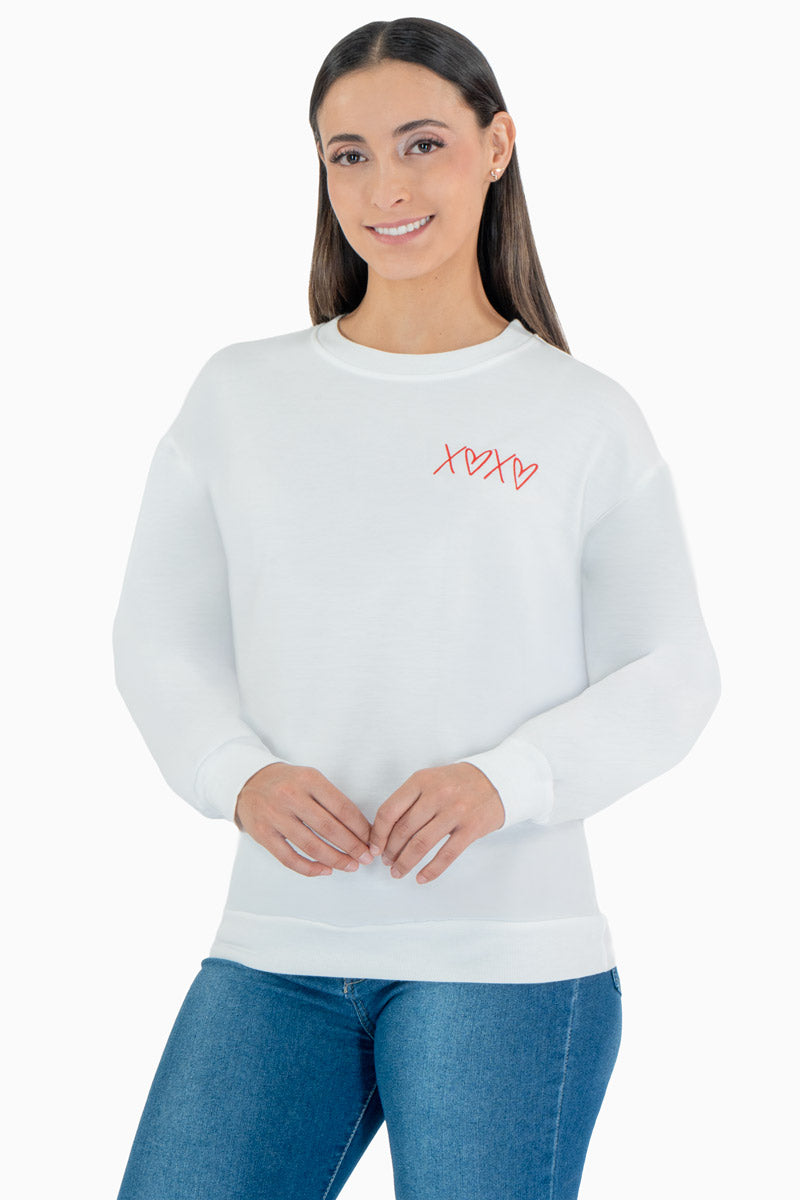 Sudadera casual cuello redondo con estampado