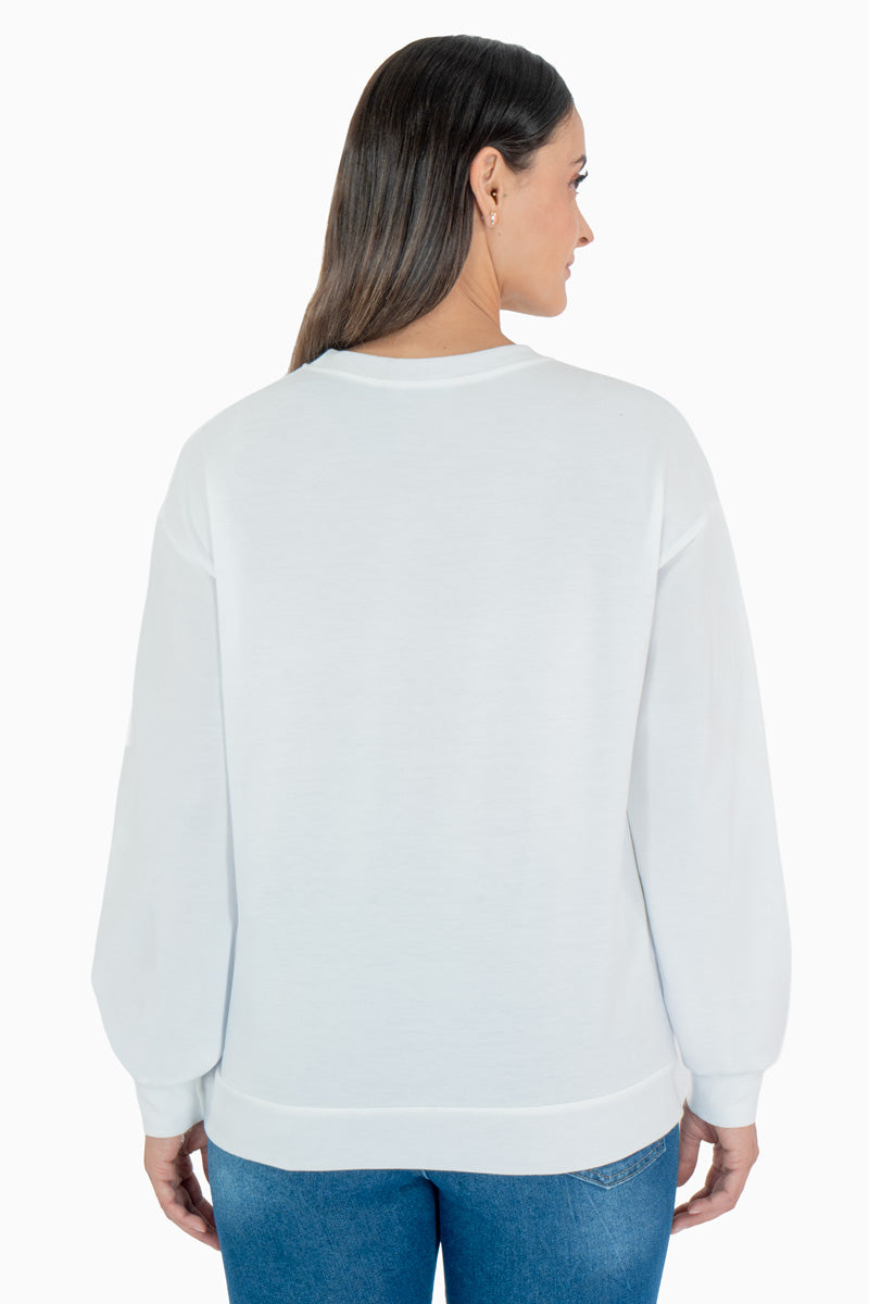 Sudadera casual cuello redondo con estampado