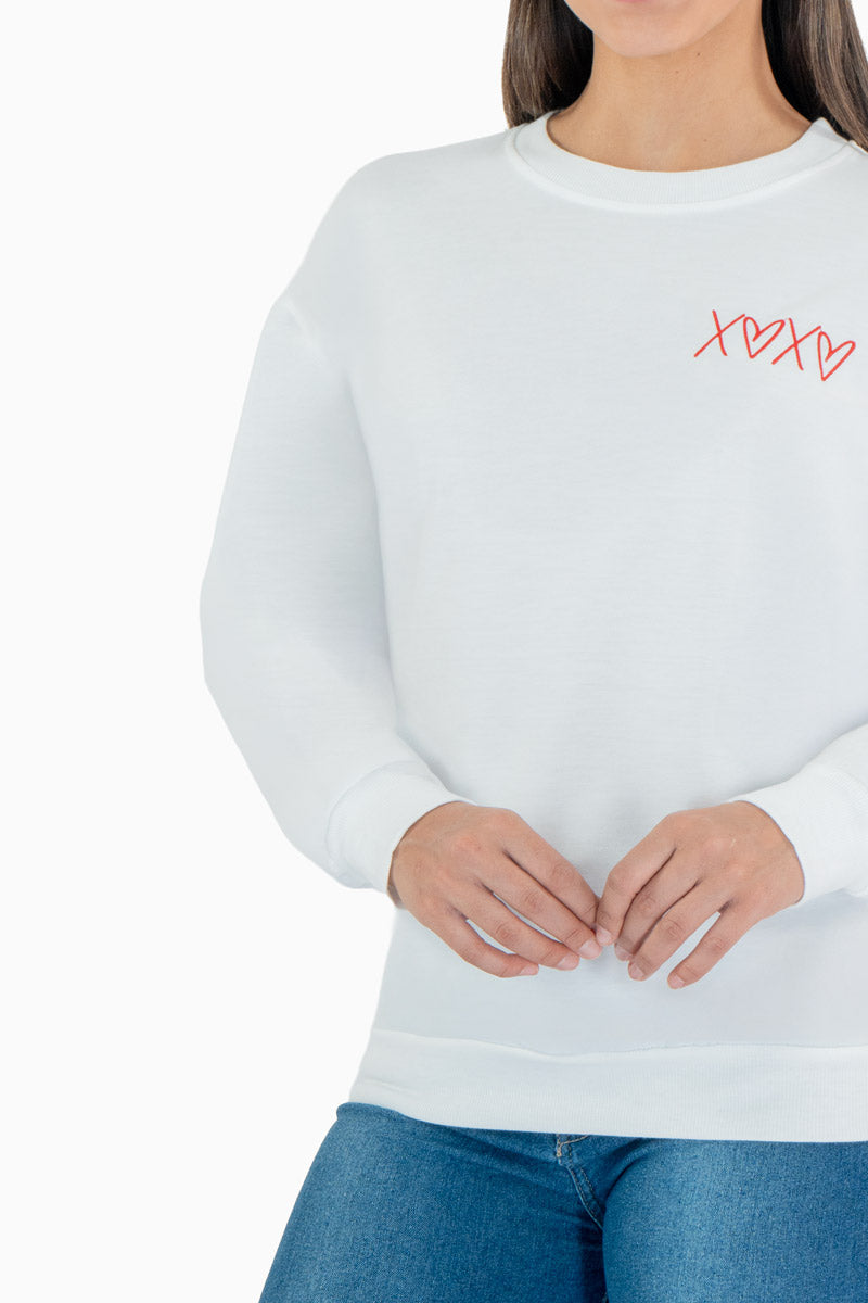 Sudadera casual cuello redondo con estampado