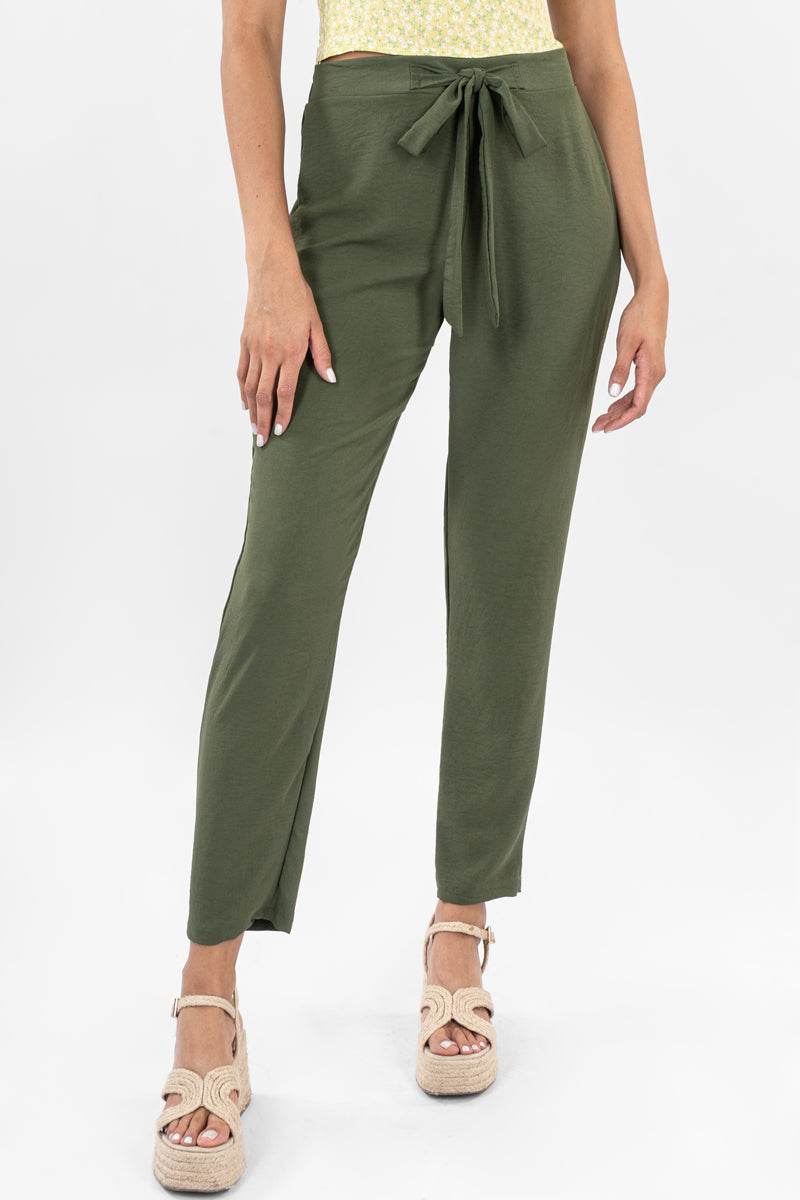 Pantalón liso con cinto - Santory Ropa  (6822824411203)