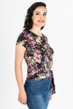 Blusa floral con amarre lateral (7266311864387)